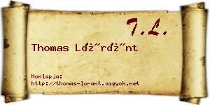 Thomas Lóránt névjegykártya